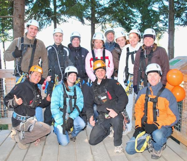 The first locals group about to embark on their Ziptrek Ecotours trip